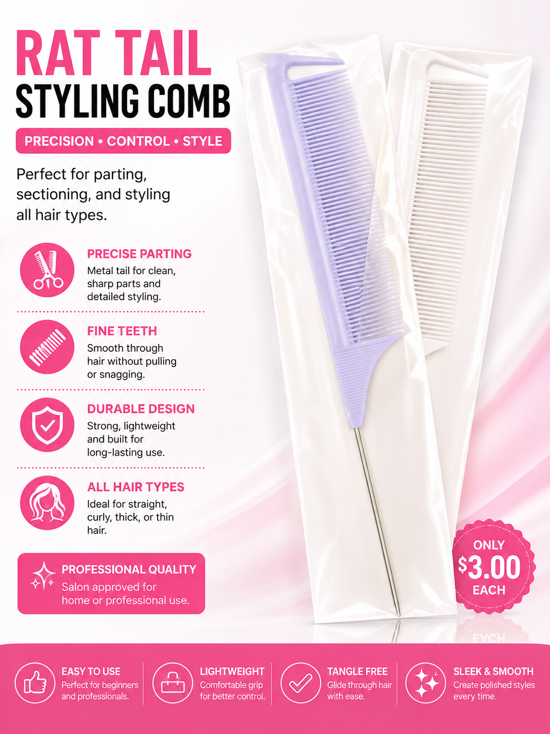 Rat Tail comb